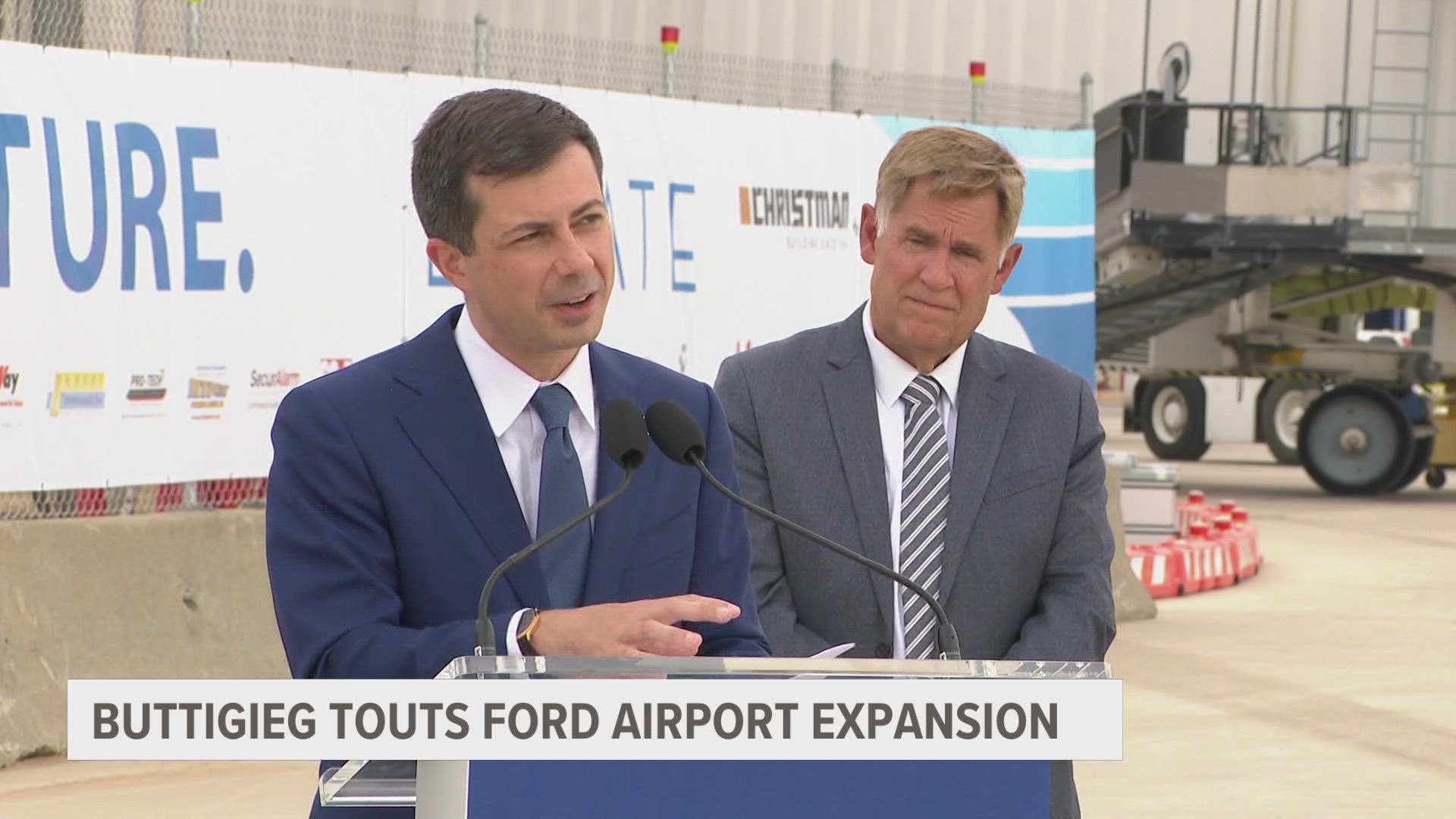 U.S. Transportation Secretary Pete Buttigieg is in Grand Rapids on Monday, to talk about some big investments coming to the Gerald R. Ford International Airport.
