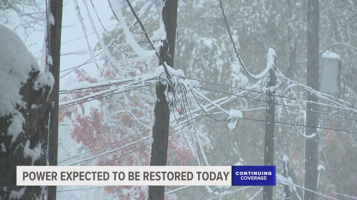 Power outages expected to be resolved Wednesday