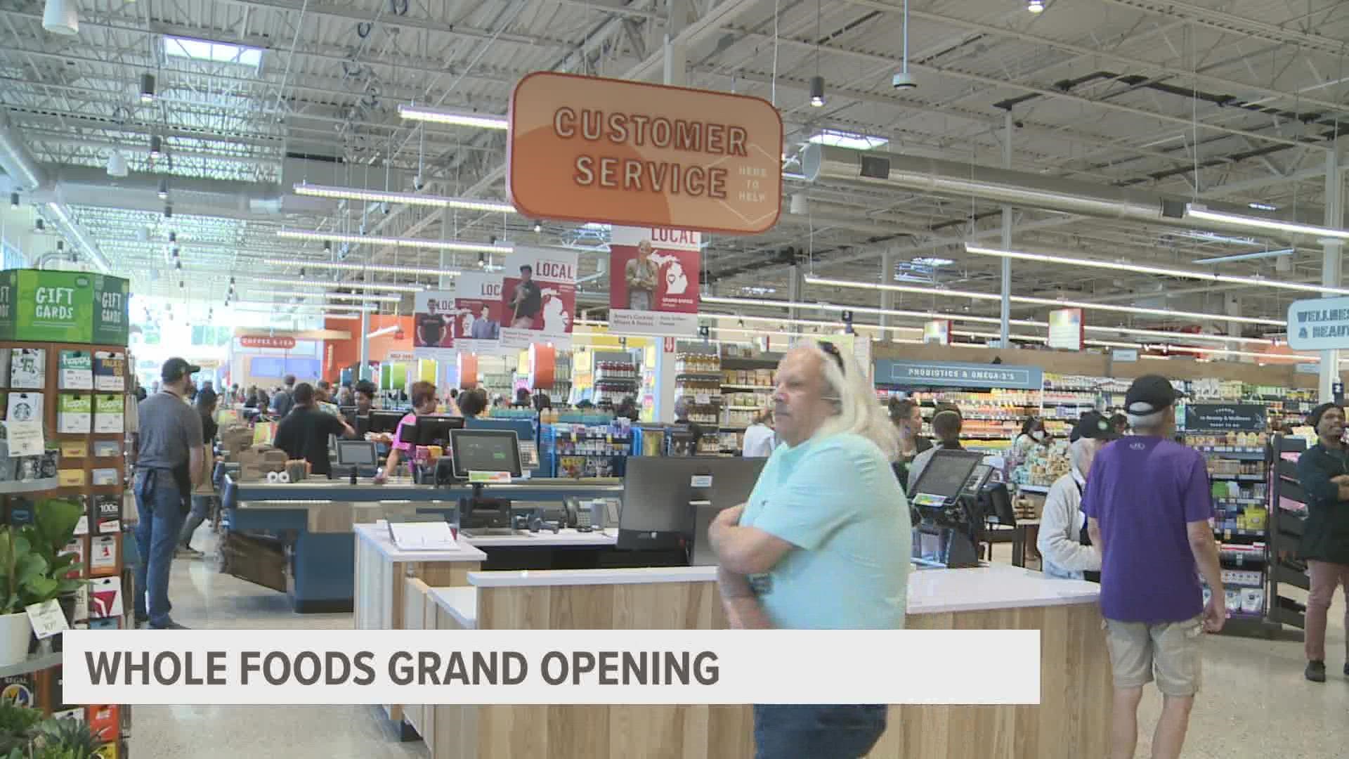 Crowds were lined up as early as 6 a.m. for the 9 a.m. grand opening of West Michigan's first Whole Foods.