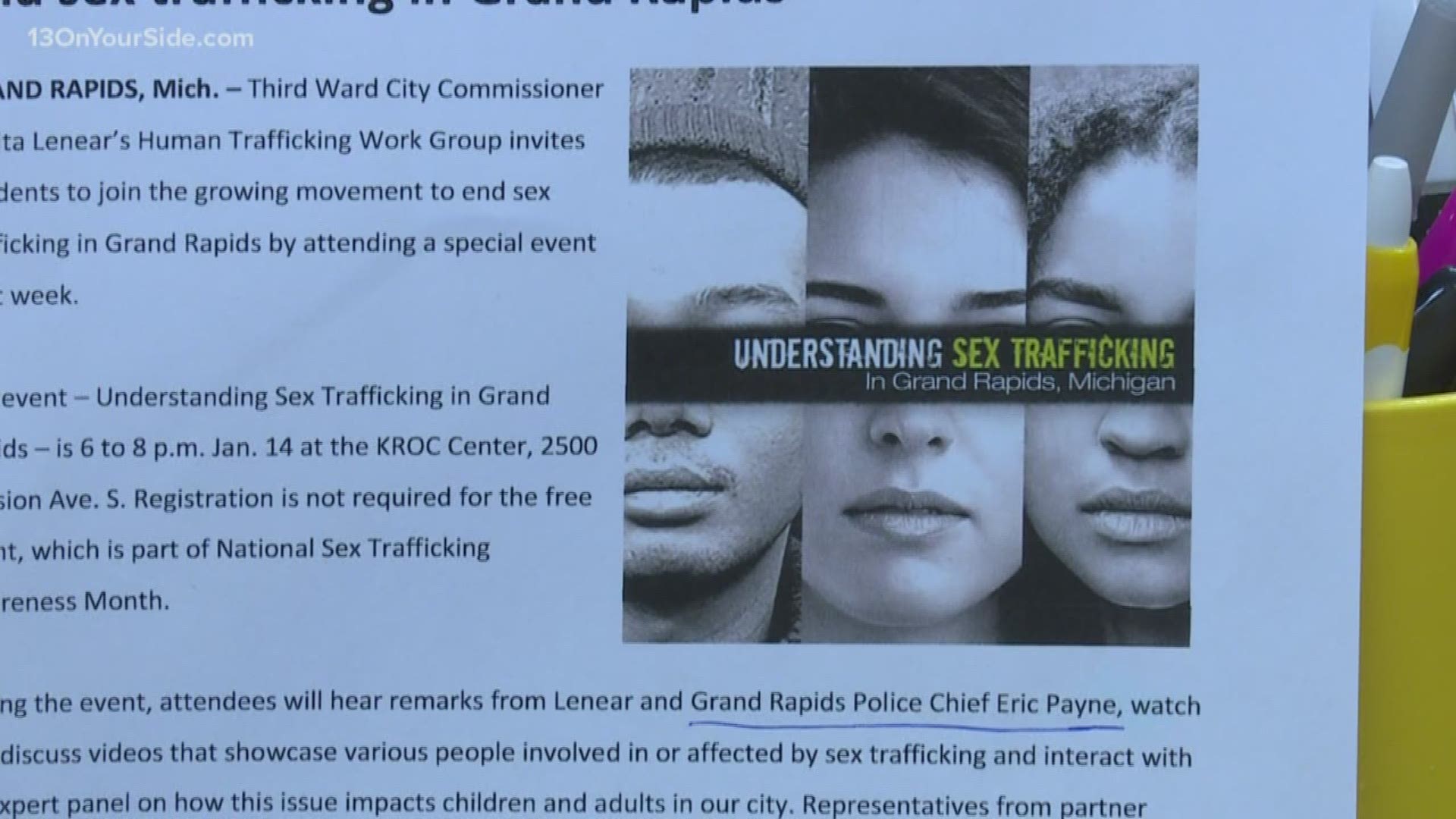 The community is invited to join a growing movement to bring an end to sex trafficking in Grand Rapids through a special event Tuesday evening.
