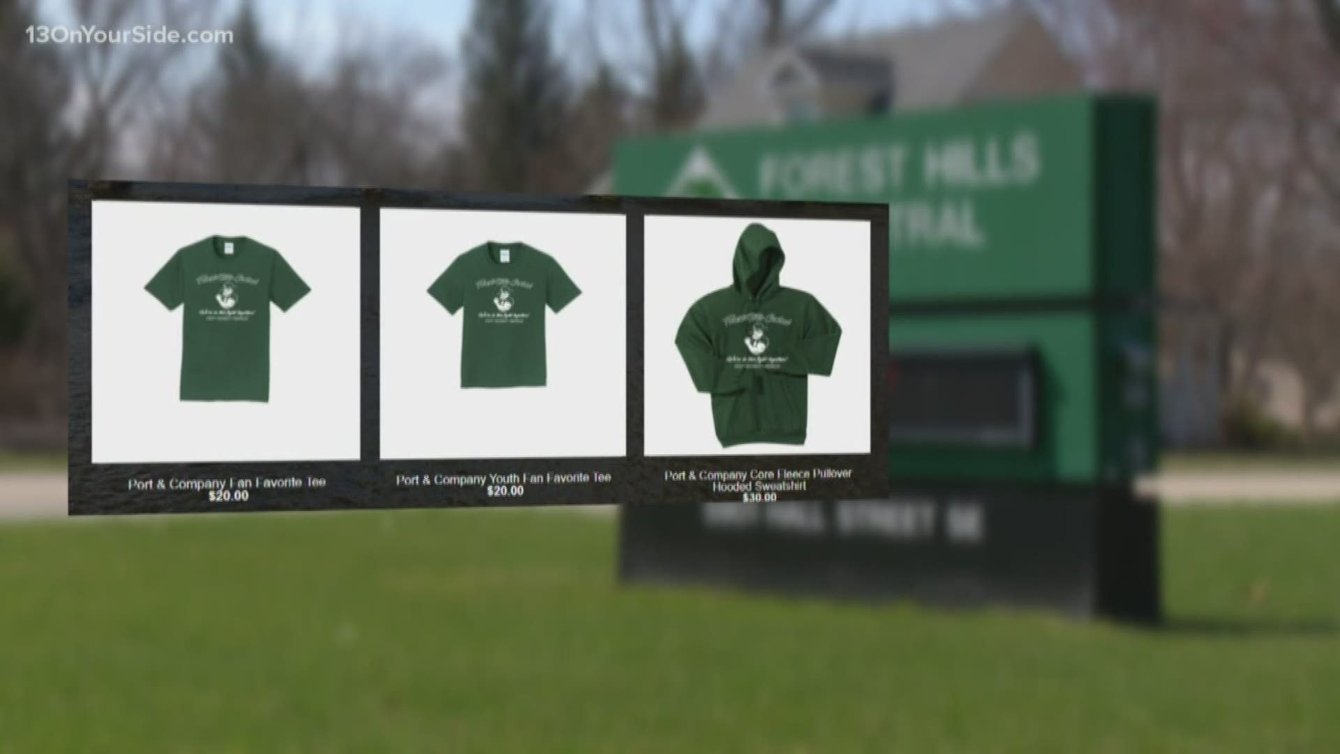 Forest Hills Central is selling t-shirts and hoodies. They include a Ranger's logo and the words: "We're in this fight together"