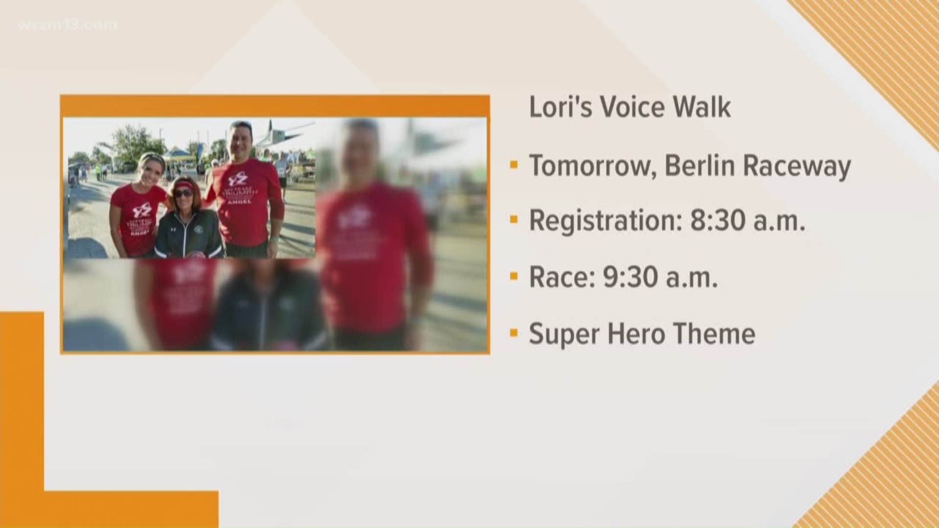 Lori's Voice Walk for the Challenged coming to Berlin Raceway