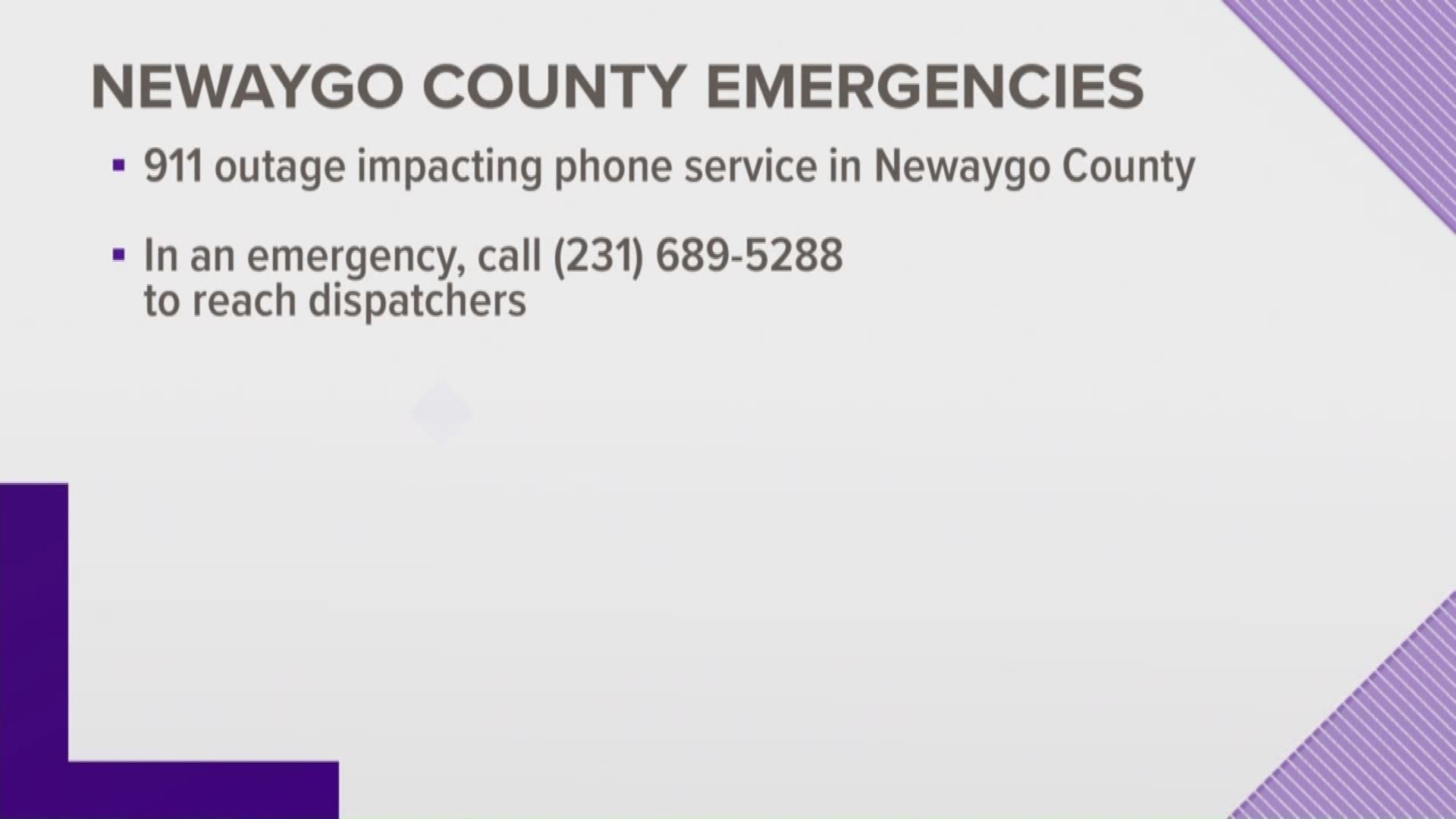 911 outage in Newaygo County