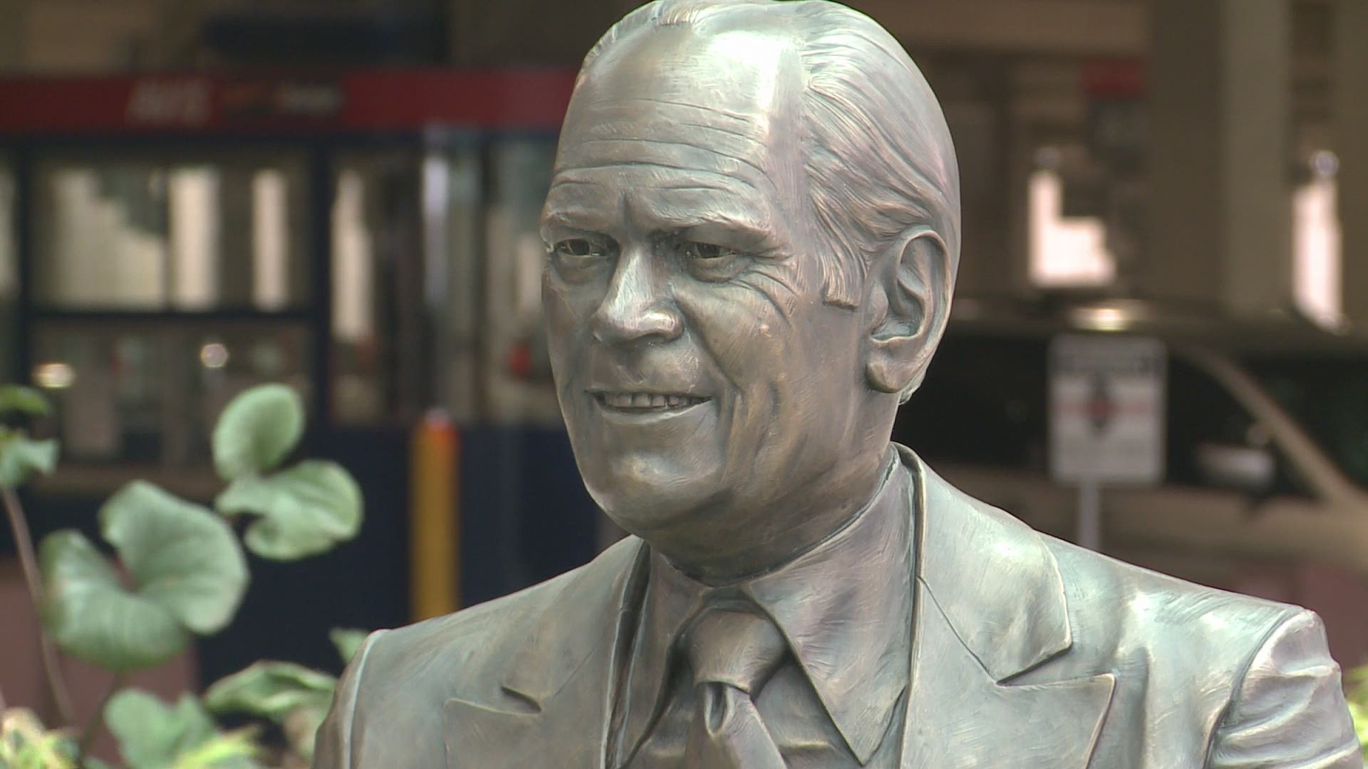 The Gerald R. Ford International Airport has a new statue in honor of President Ford.