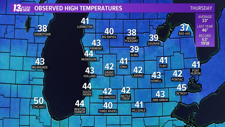 Observed High Temperatures Thursday February 14 2019 Observed High Temperatures Thursday February 14 2019