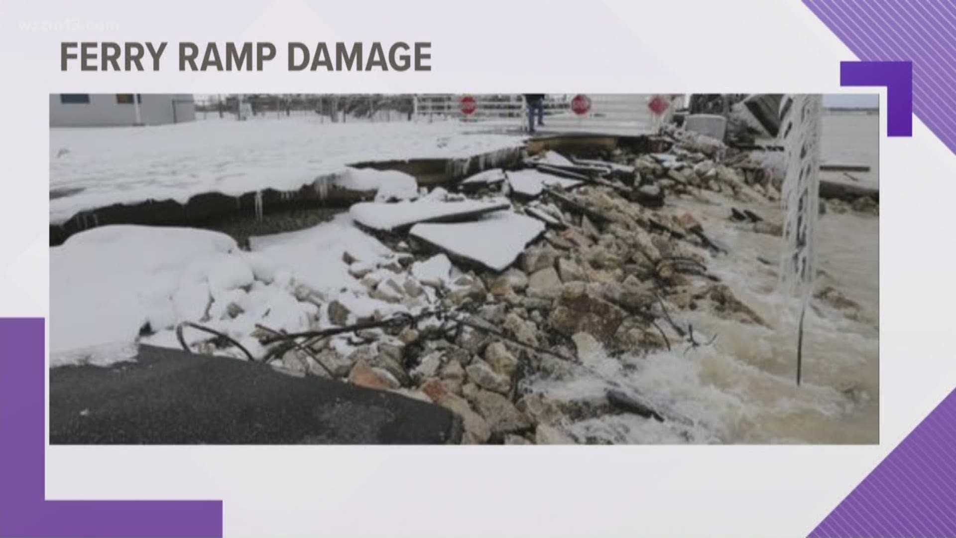 Dock damage after ice storm