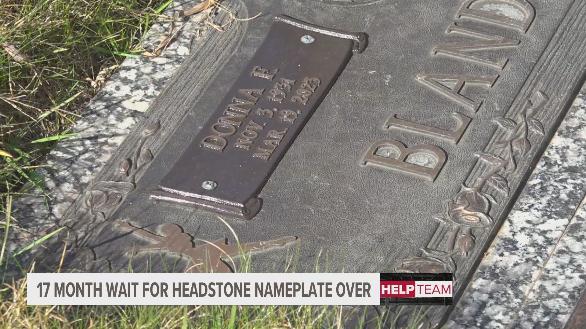 After waiting nearly 2 years, the 13 Help Team helped a West Michigan woman get a nameplate for her mother's headstone.