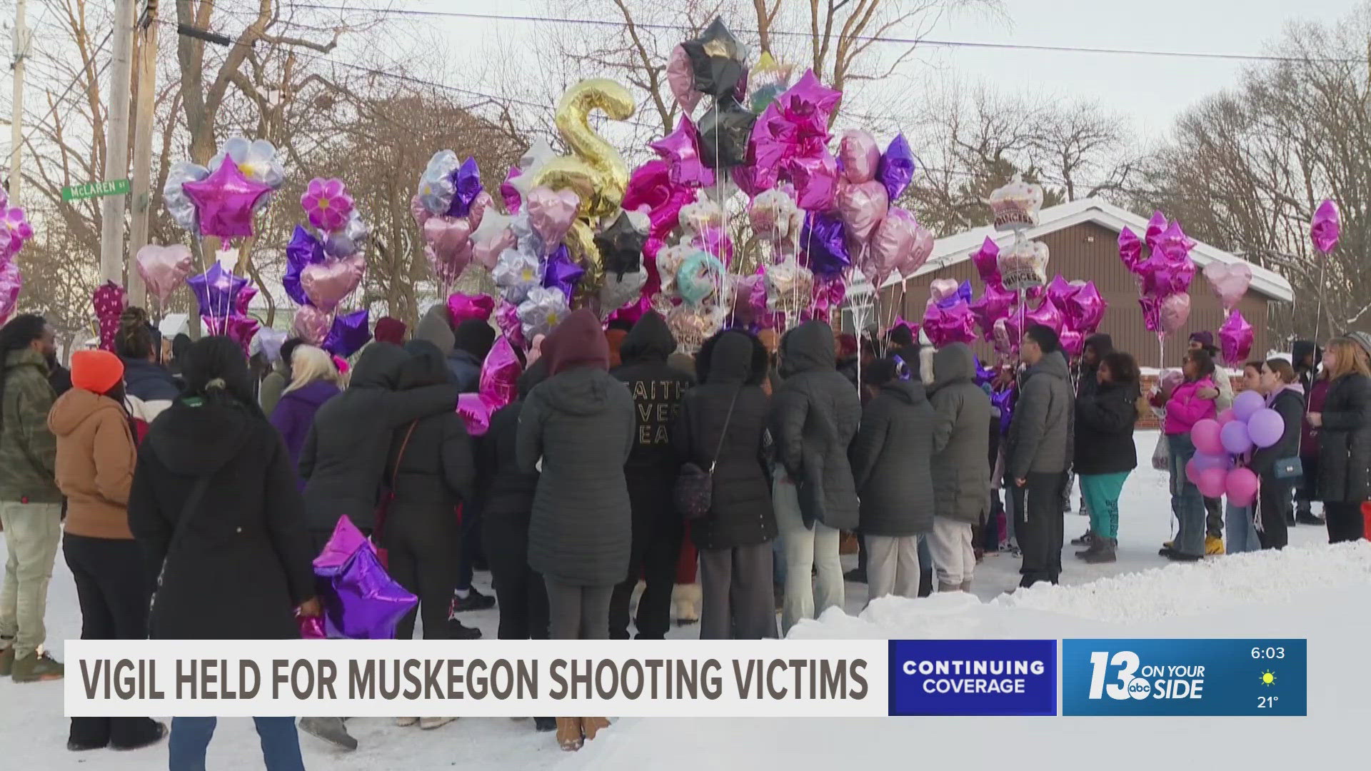 Loved ones gather for vigil honoring 2 killed in Muskegon shooting