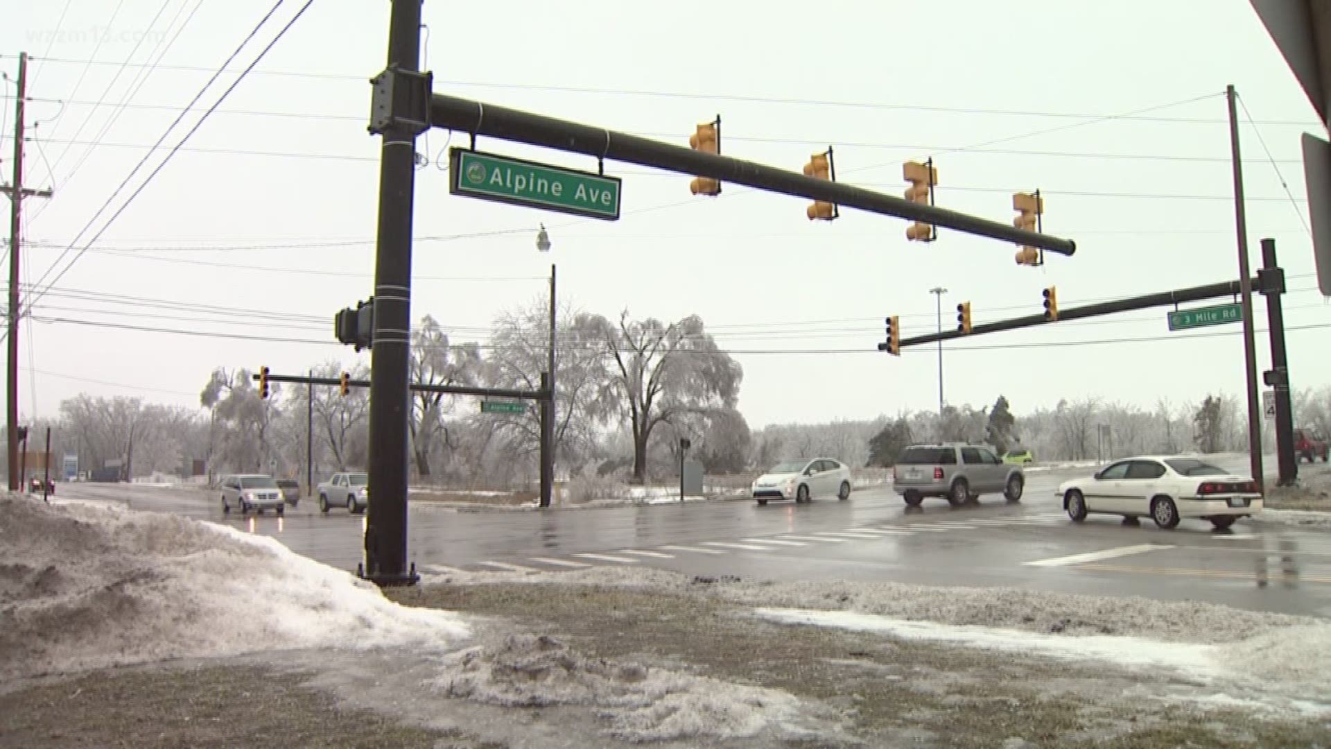 Traffic lights out because of power outages