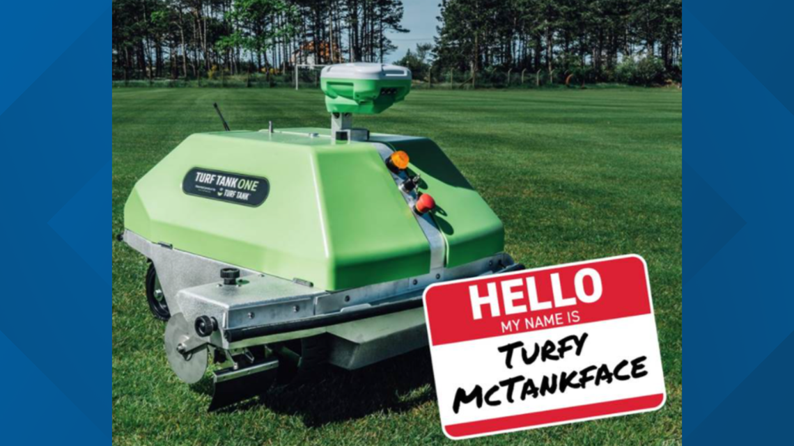 Turfy McTankface wins! New turf painting robot named in community vote