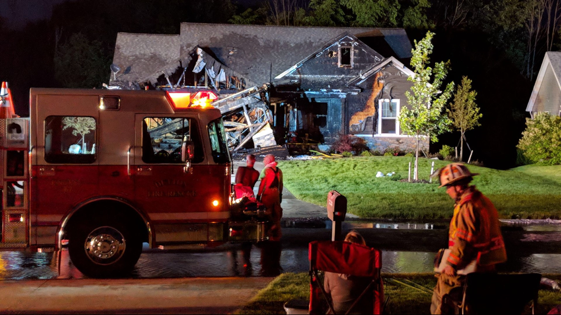 Crews respond to a house fire in Caledonia