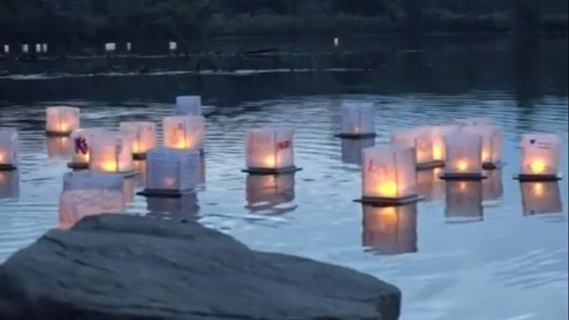 Lanterns light up the water in Grand Rapids