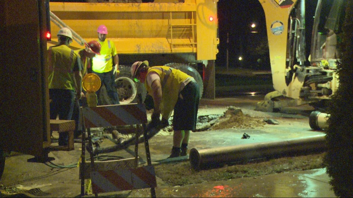 Water main break overnight in busy East Grand Rapids intersection
