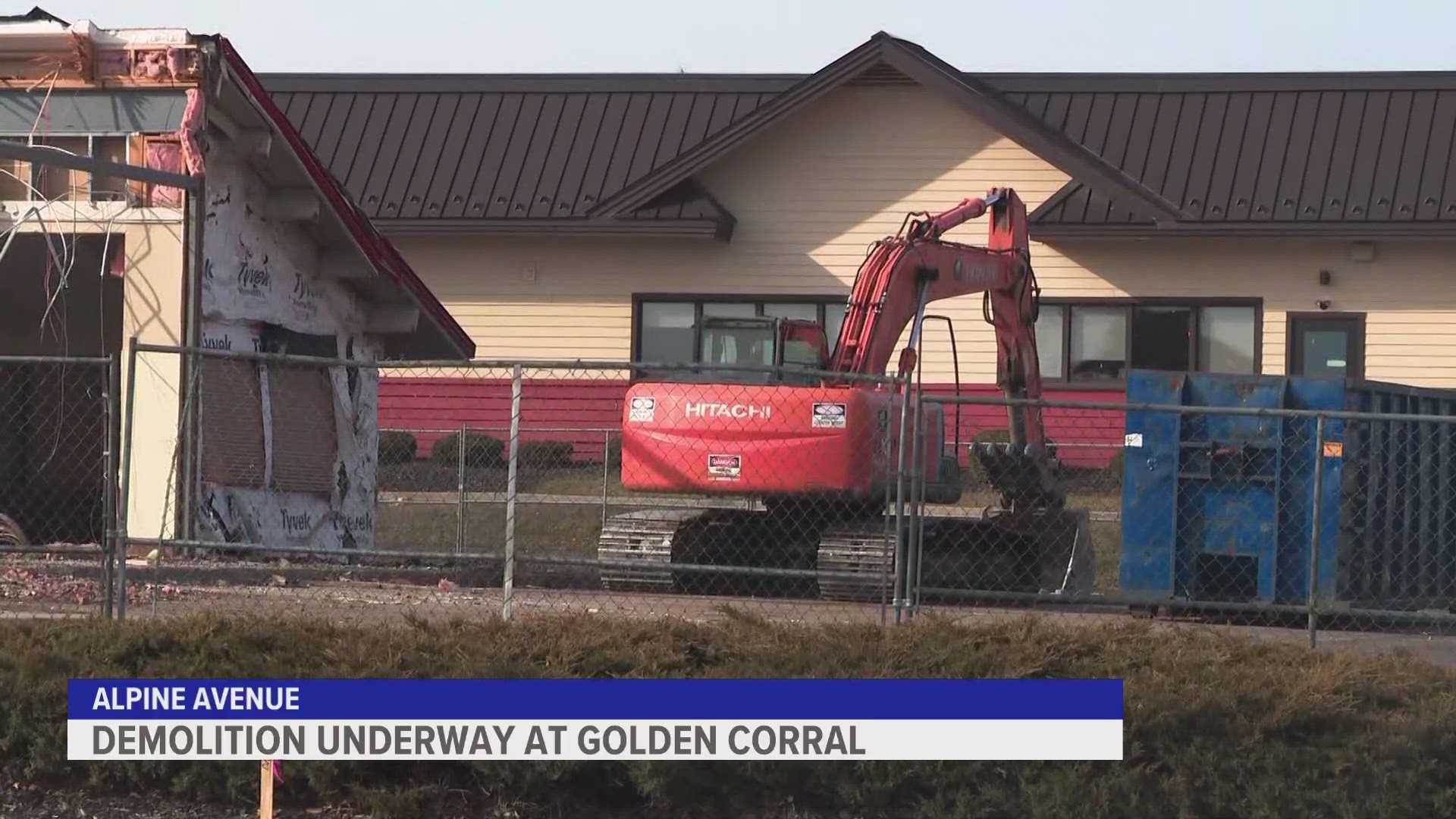 Crews are demolishing the former Golden Corral on Alpine Avenue to make room for a Chick-fil-A. It's the last Golden Corral on this side of the state.