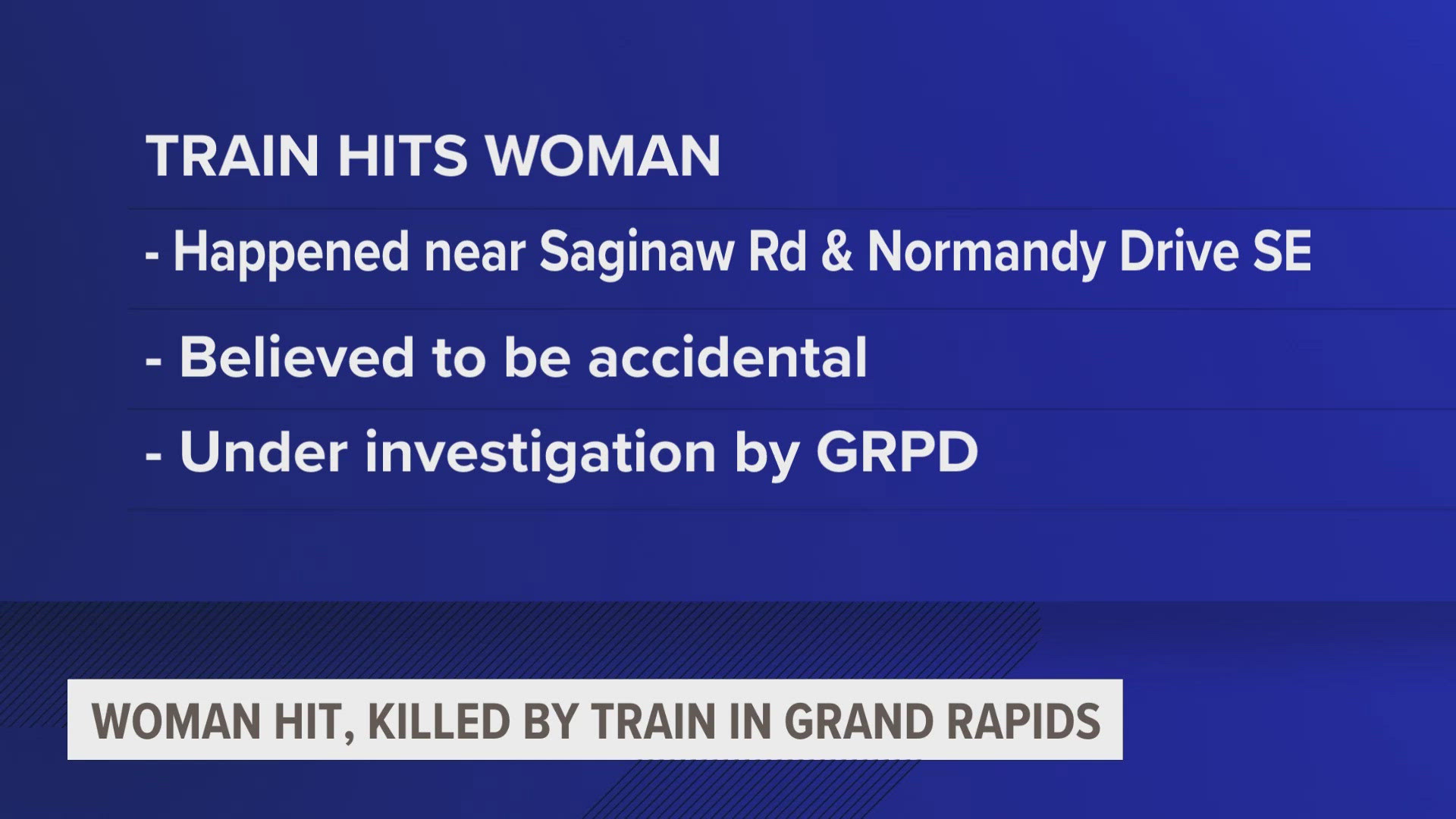Woman dead after being hit by train in SE Grand Rapids | wzzm13.com