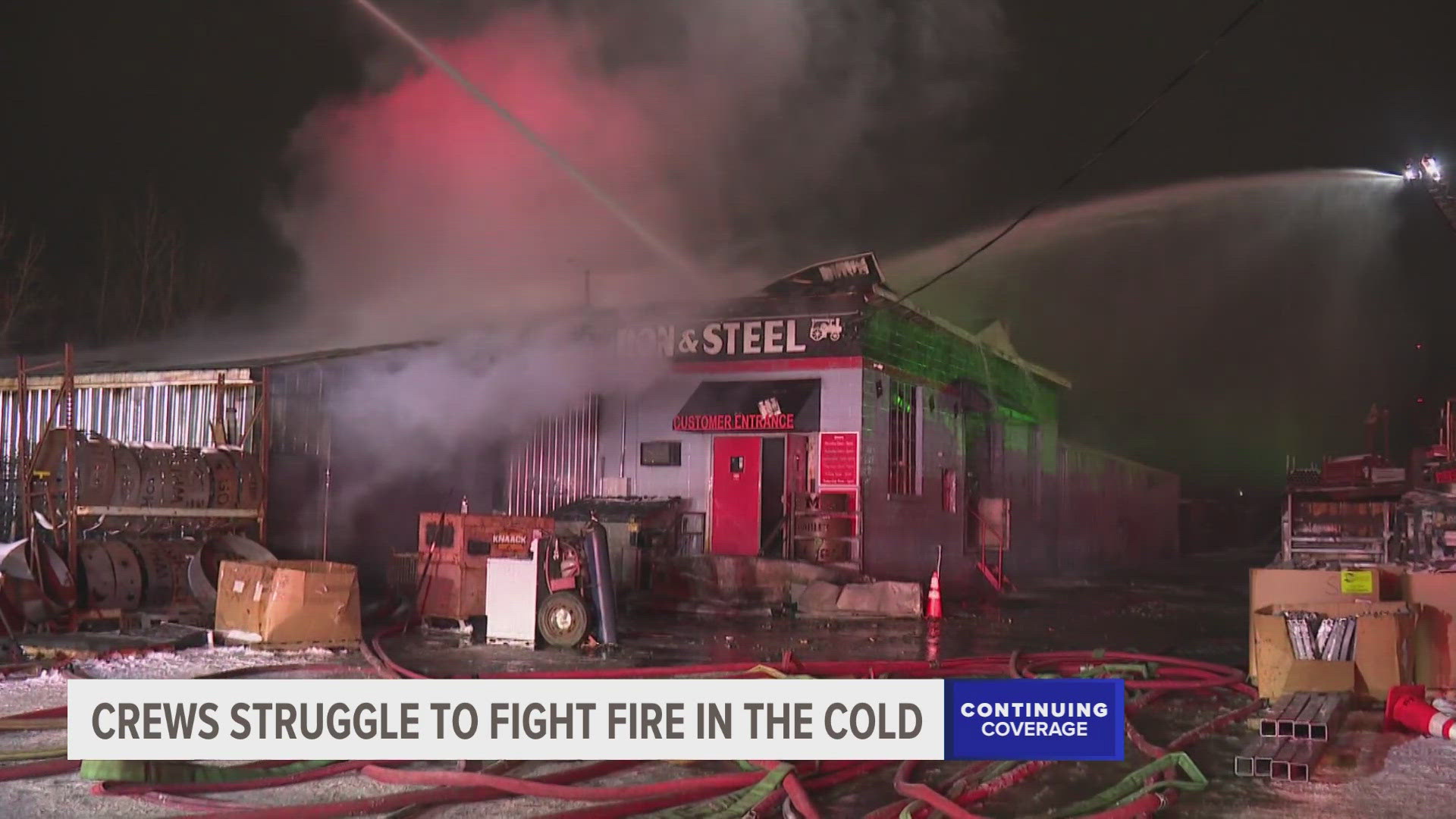 Grand Rapids Fire Marshall Bill Smith said the bitter temperatures made responding to the fire more challenging. 