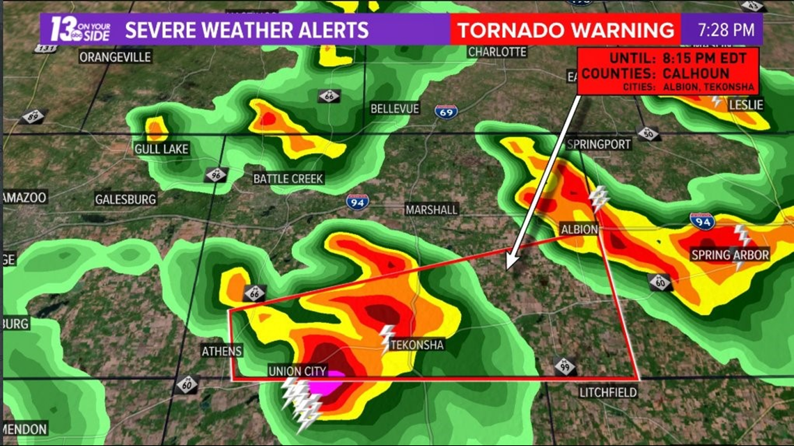 Tornado warnings issued for Calhoun, Mecosta Counties | wzzm13.com