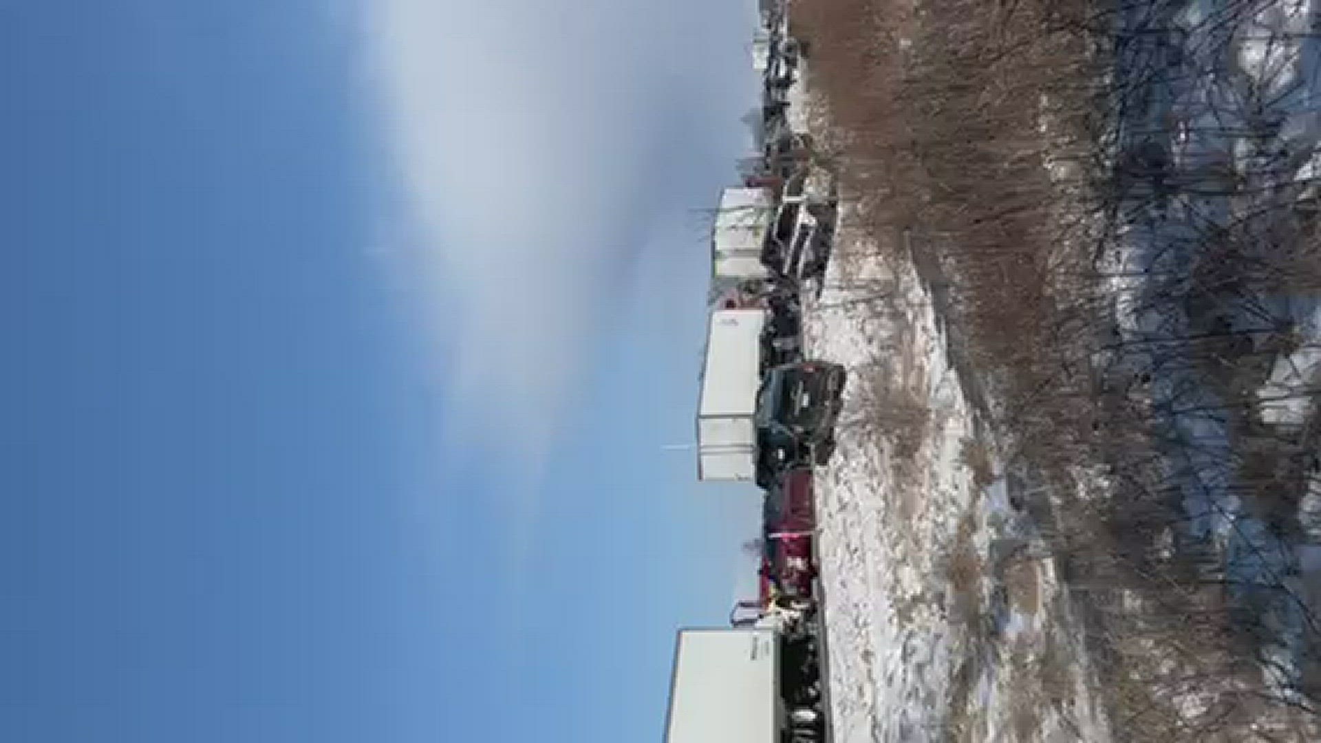 Credit goes to Melissa Elenbaas for taking video of massive pile-up in Ionia County.