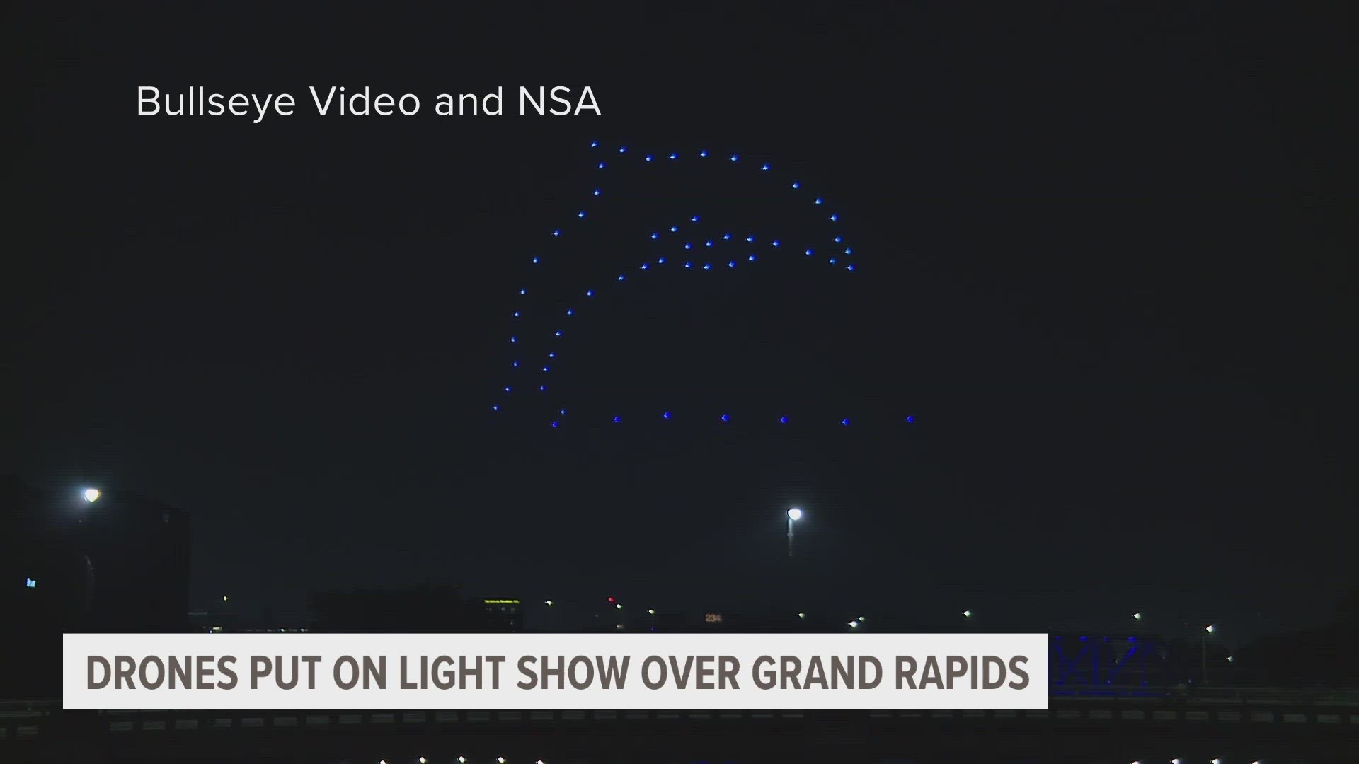 The drone show that many witnessed over Grand Rapids Wednesday night was a part of the National Sheriffs Association conference at DeVos Place.