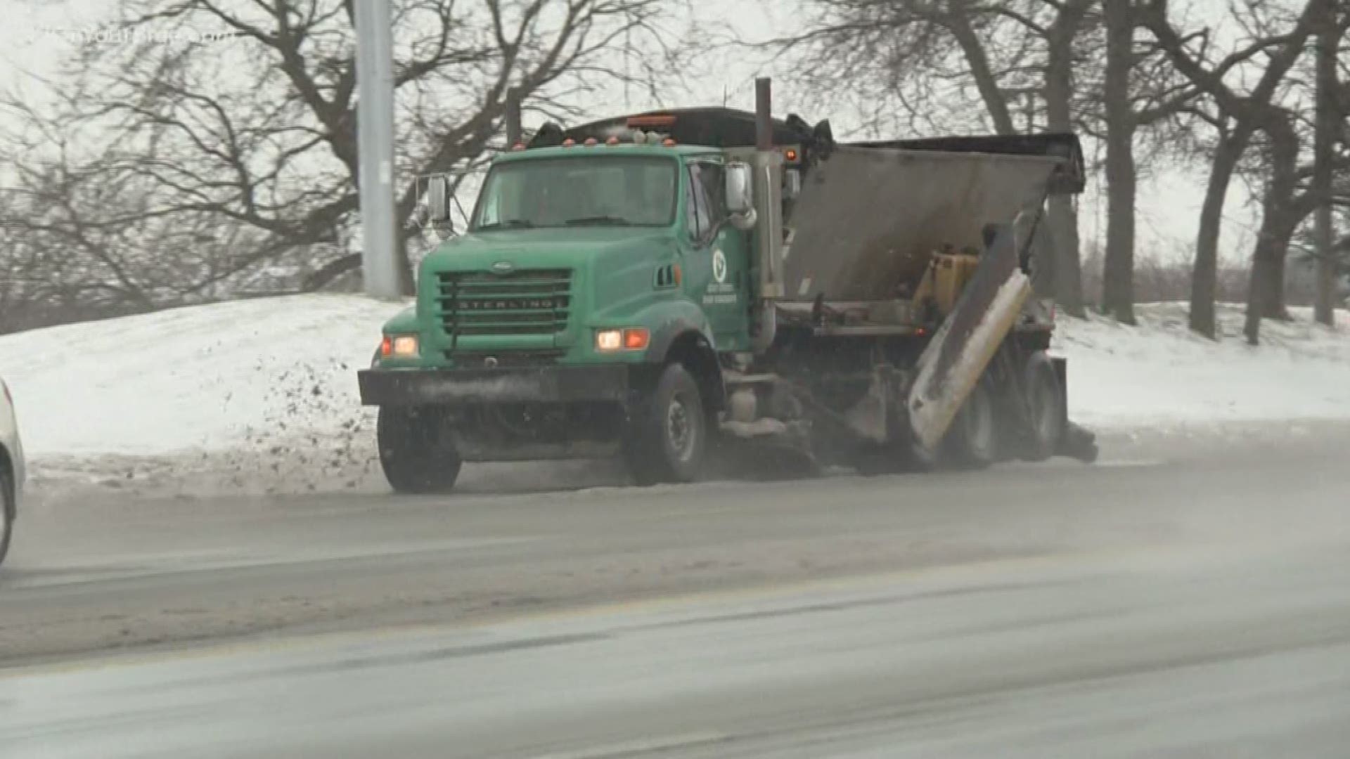 Take the roads snow Tuesday as crews still try to clear and treat the roadways with salt and sand.