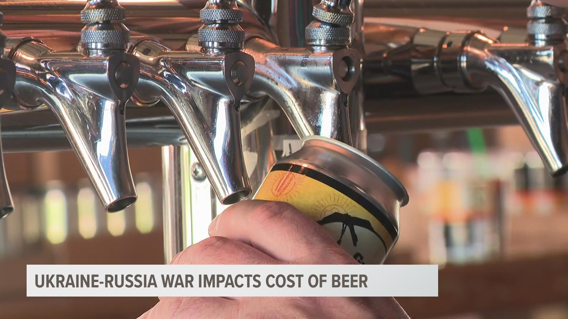 Grand Rapids is Beer City and if you've noticed you're paying more for a pint, the Russia-Ukraine war has something to do with it.