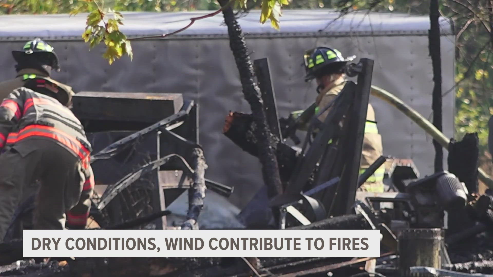 Officials said a lawnmower overheated in the barn and caught fire, sending the barn up in flames. Then, due to the high winds and dry conditions the fire spread.