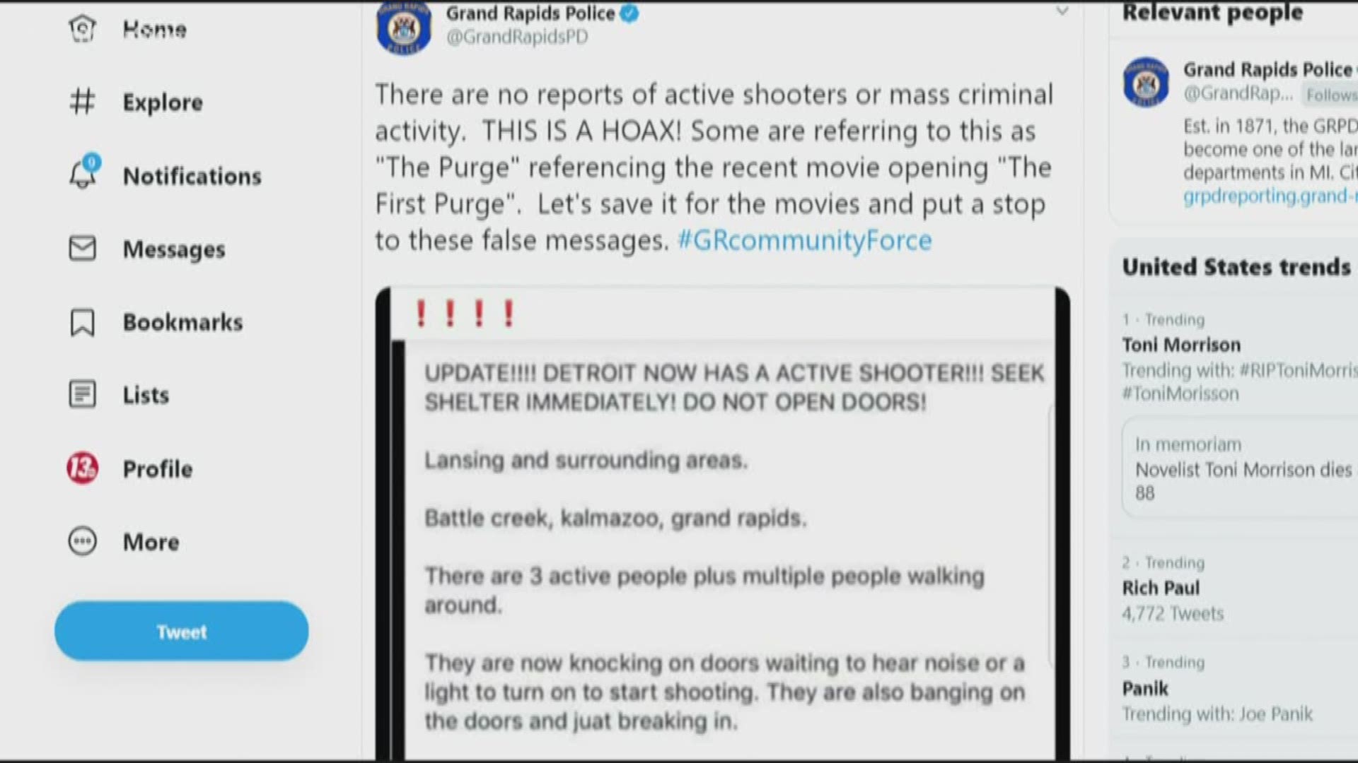 A recent post has been circulating on social media causing a stir in communities, but police are calling it a hoax.