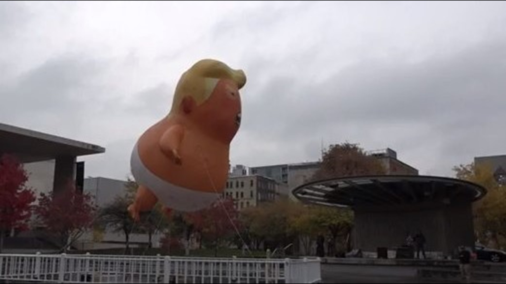 President Donald Trump is holding a rally in Grand Rapids Thursday, which has prompted protesters to bring the "Baby Trump" balloon to the city as well.