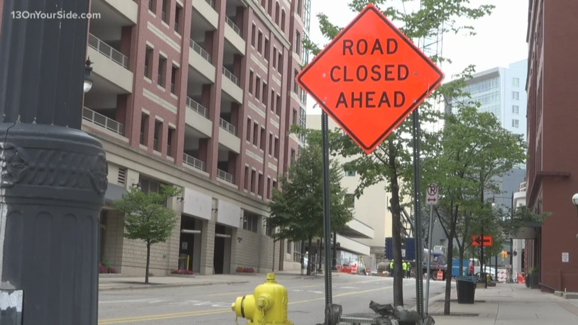 Hotel construction prompts road closures in downtown Grand Rapids