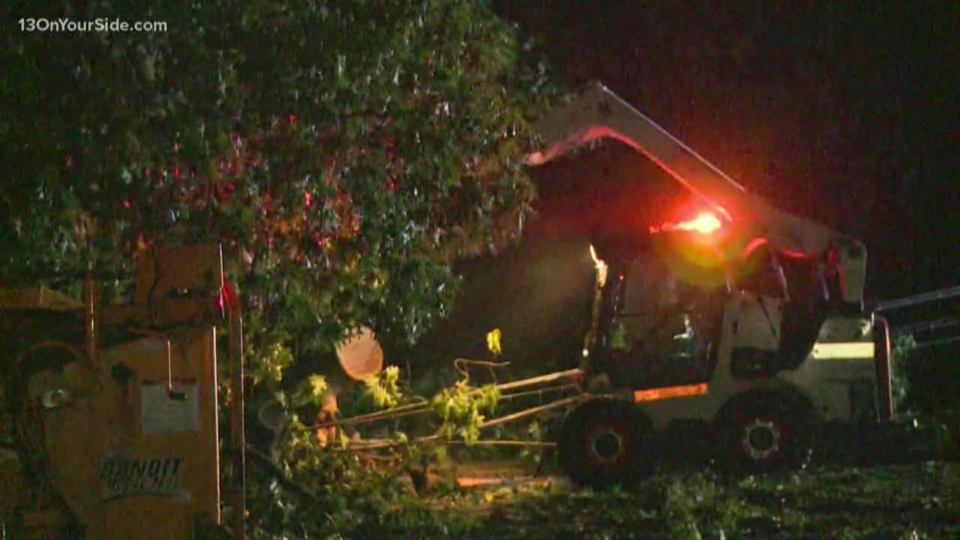 Damage left behind following severe storms Wednesday. 13 ON YOUR SIDE's James Starks was live in Grand Rapids taking a look at the updated power outage numbers and damage in the area.
