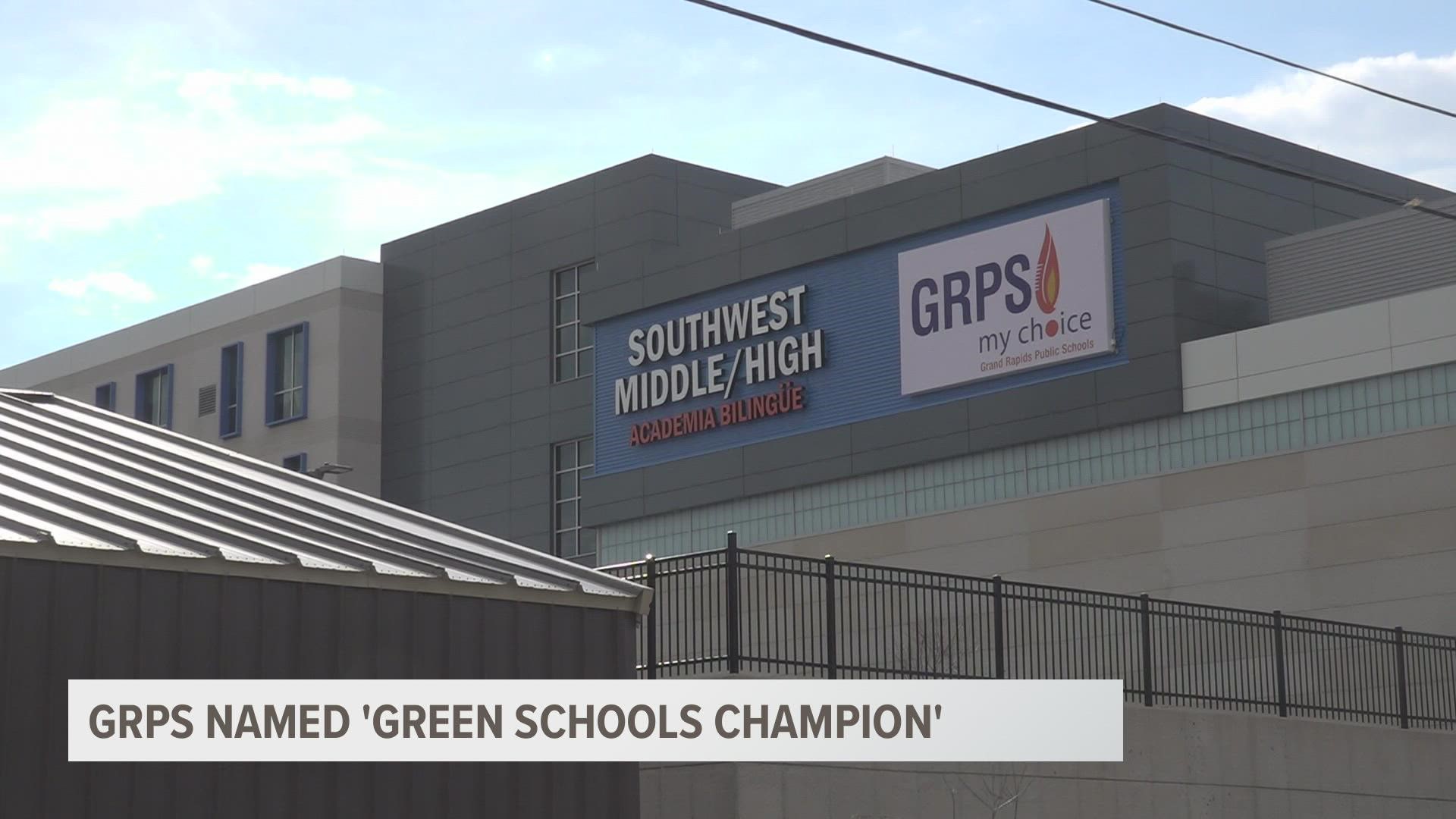 The West Michigan chapter of the US Green Building Council named GRPS as the Green Schools Champion Award winner.