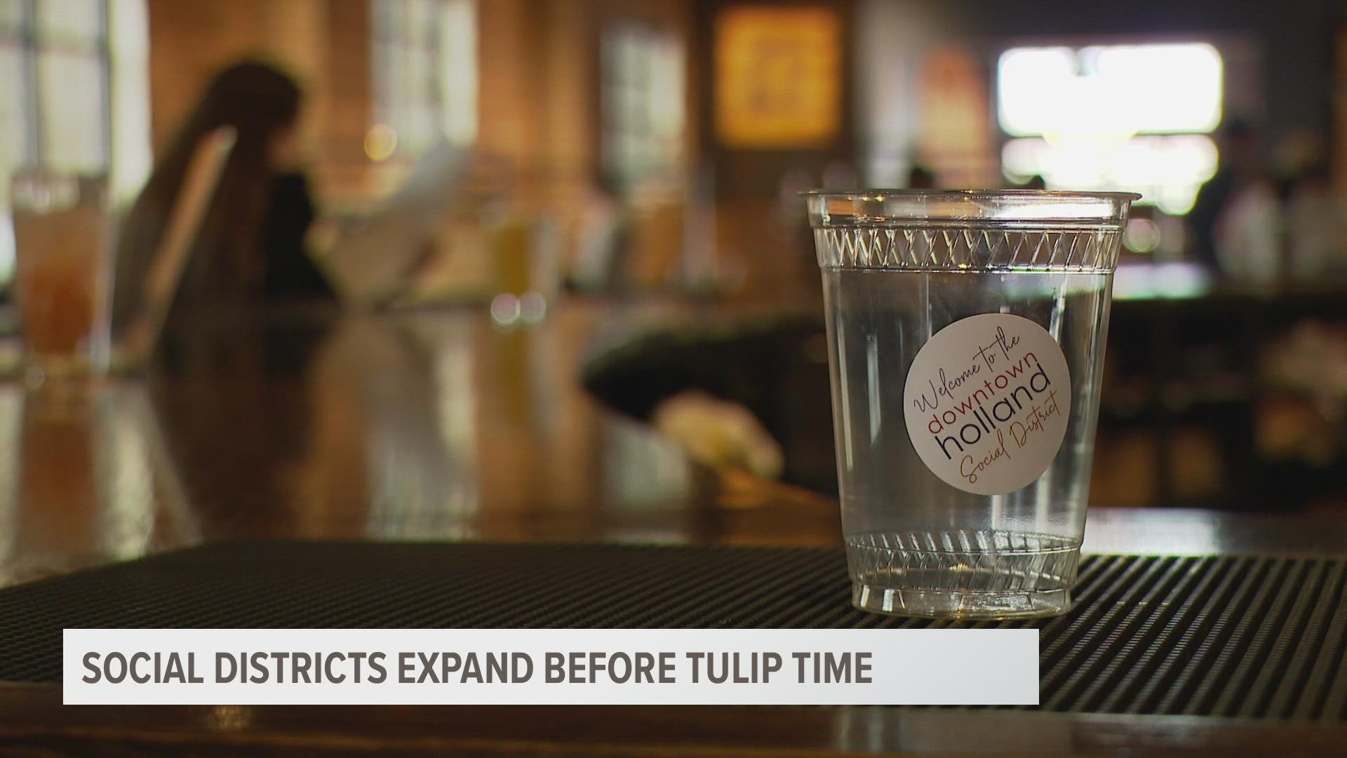 The 11-block social district in Downtown Holland will remain open for big events like Tulip Time.