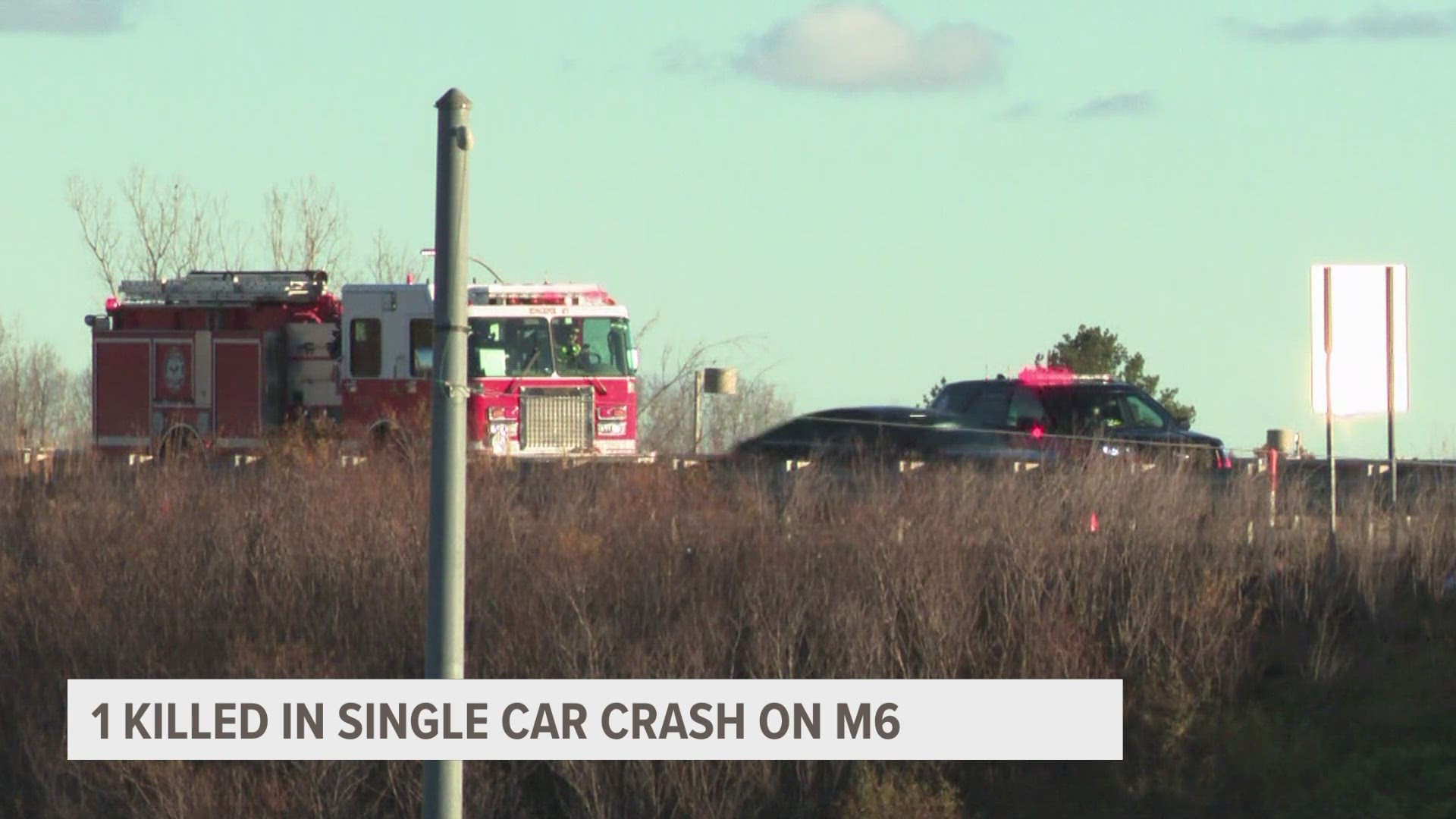 We're told the driver was headed west on M-6 and went between the median and eastbound lanes of traffic several times, before hitting the median wall and overturning