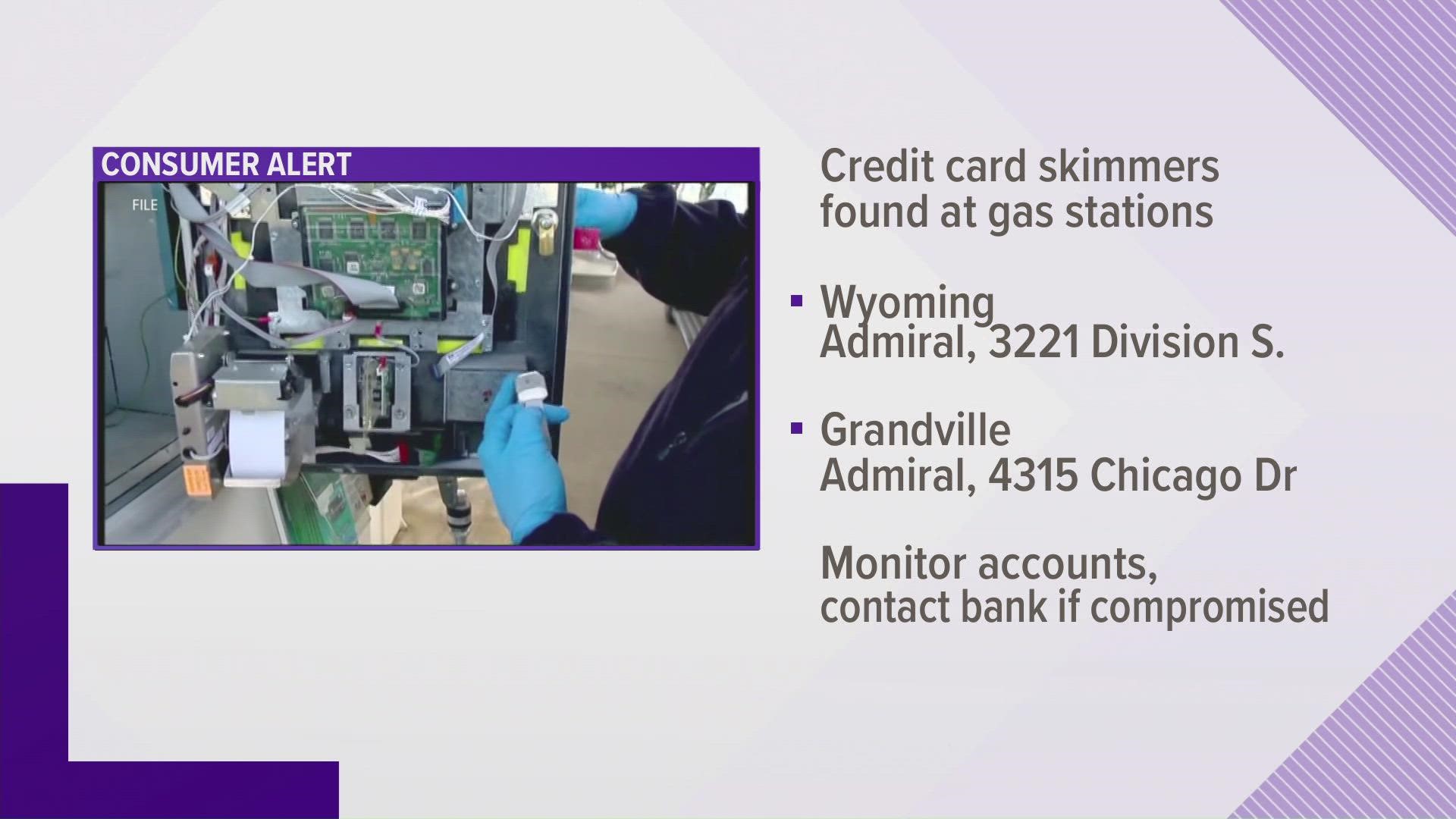 Credit card skimmers cannot be seen from the outside of the pump and can copy credit card information.