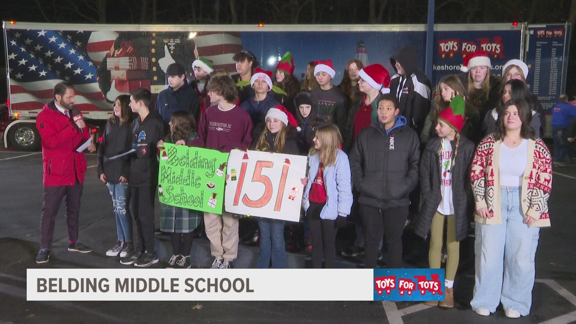 Thousands of toys have been gathered for Toys for Tots during the School Spirit Challenge.
