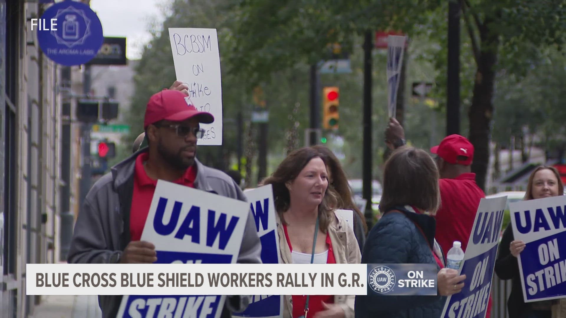 Blue Cross Blue Shield workers are still striking in Grand Rapids after ten weeks.