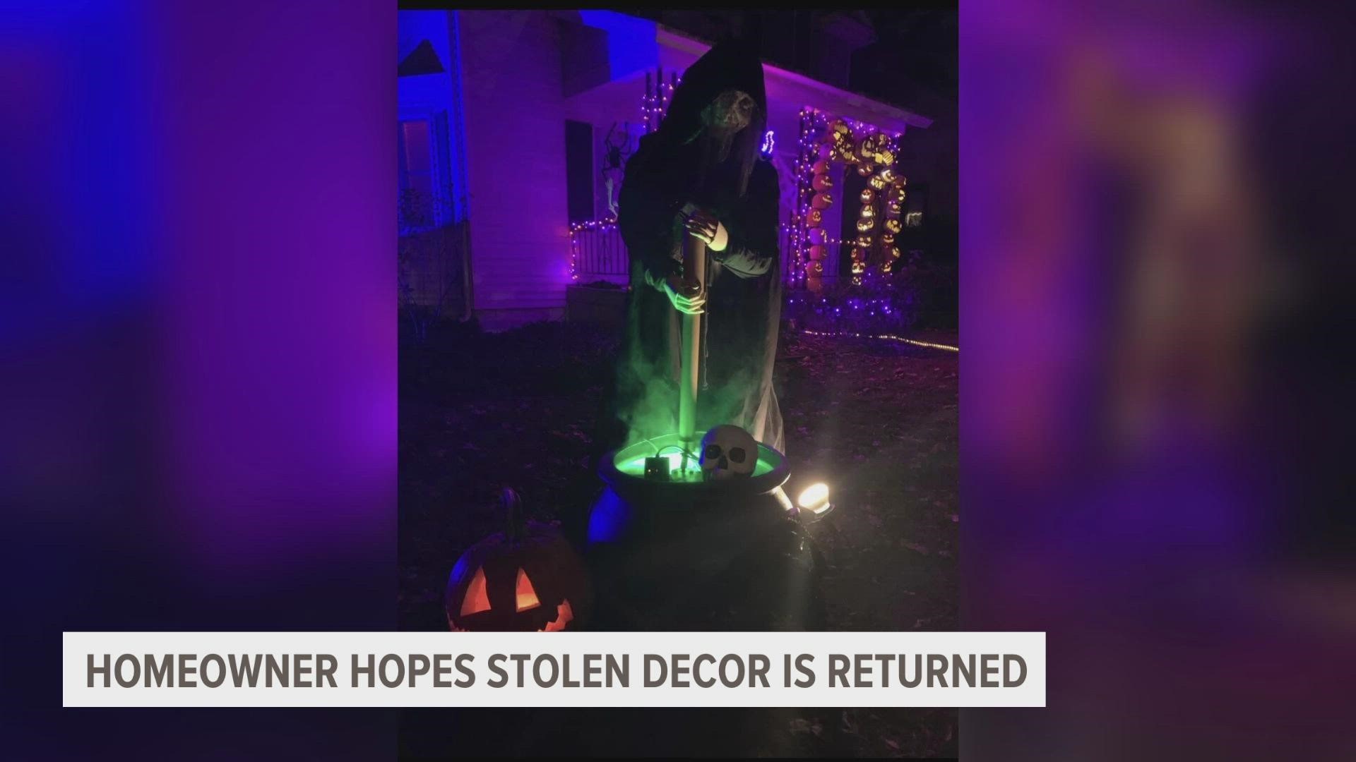 Helga the Witch is about 5 feet tall. She took hours for homeowner, Nick Wallace, to make for trick-or-treaters to enjoy.