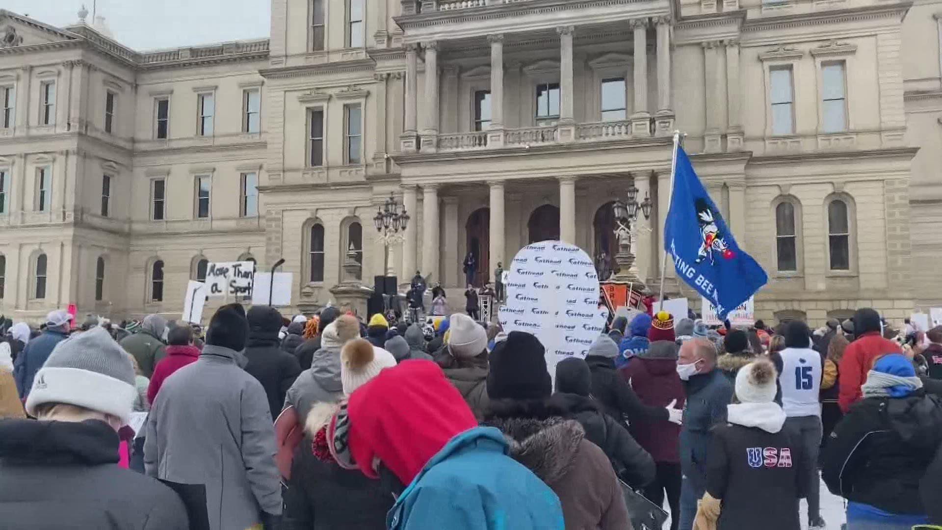 The press conference comes after hundreds marched on the State Capitol over the weekend.