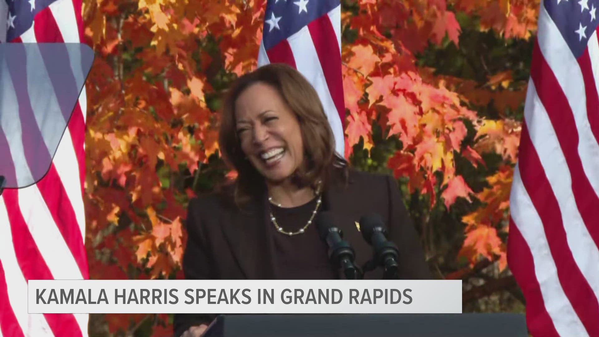 The Vice President made her remarks at Riverside Park in Grand Rapids.