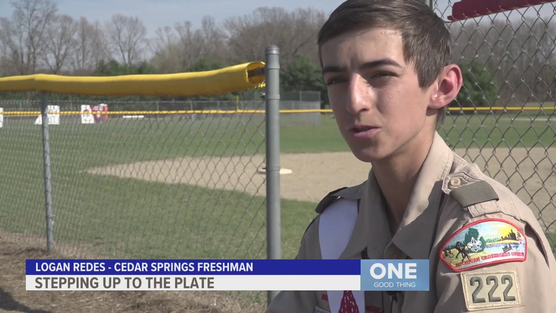 Cedar Springs freshman Logan Redes is a baseball player and a Boy Scout. He's combining his love for both to preserve the game for future generations.