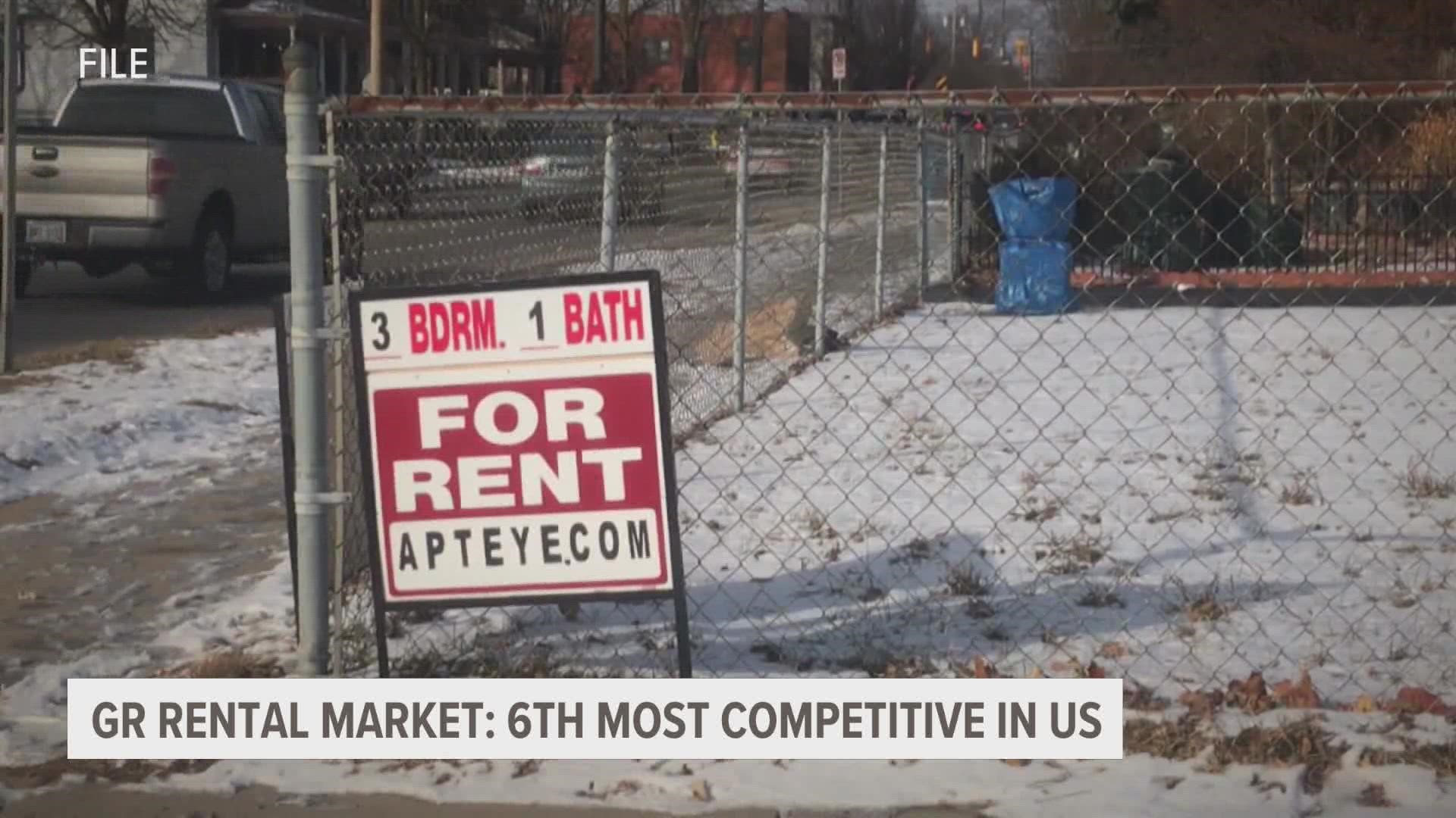 For every apartment rental unit in Grand Rapids, there are 18 people competing for that space, according to a new study by RentCafe.