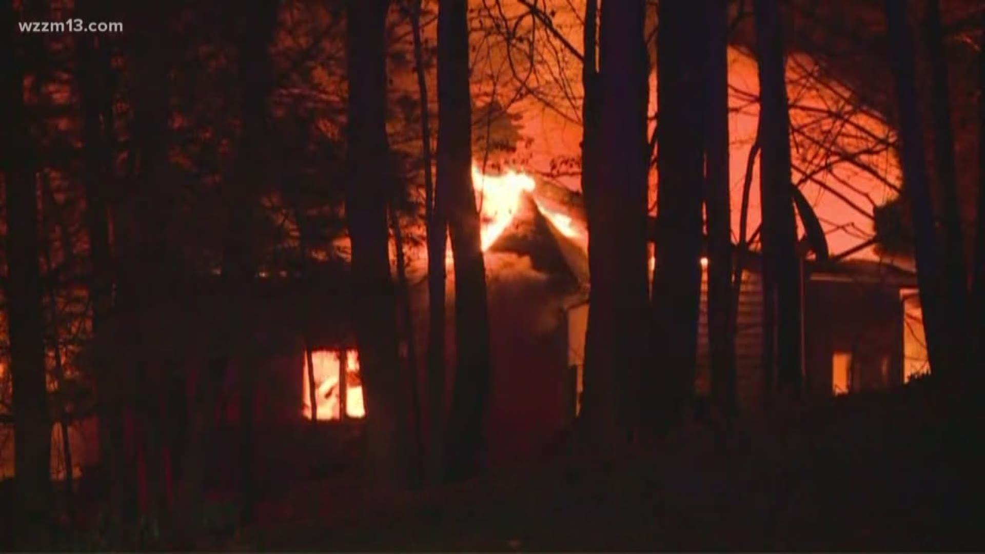 13 ON YOUR SIDE's Angela Cunningham was on scene of a large house fire in northern Barry County on the west side of Duncan Lake.