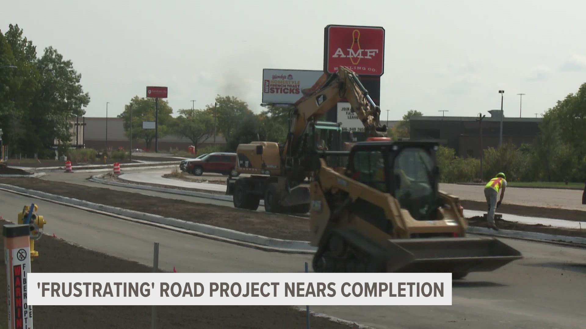 The work to fully reconstruct the road near Centerpoint Mall in Grand Rapids is expected to open to traffic on Sept. 27.
