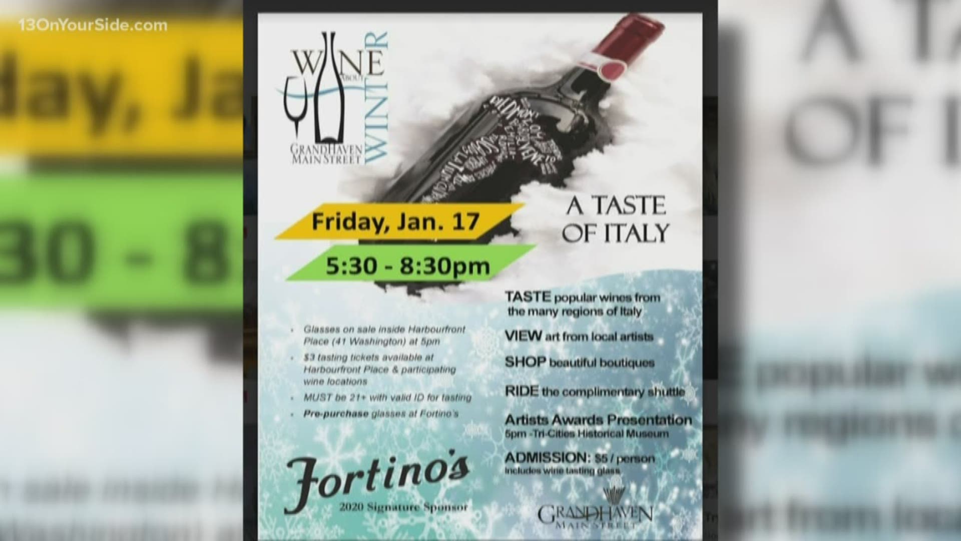 "A Taste of Italy" will be this year's showcase of wines Friday, Jan. 17, 2020.
