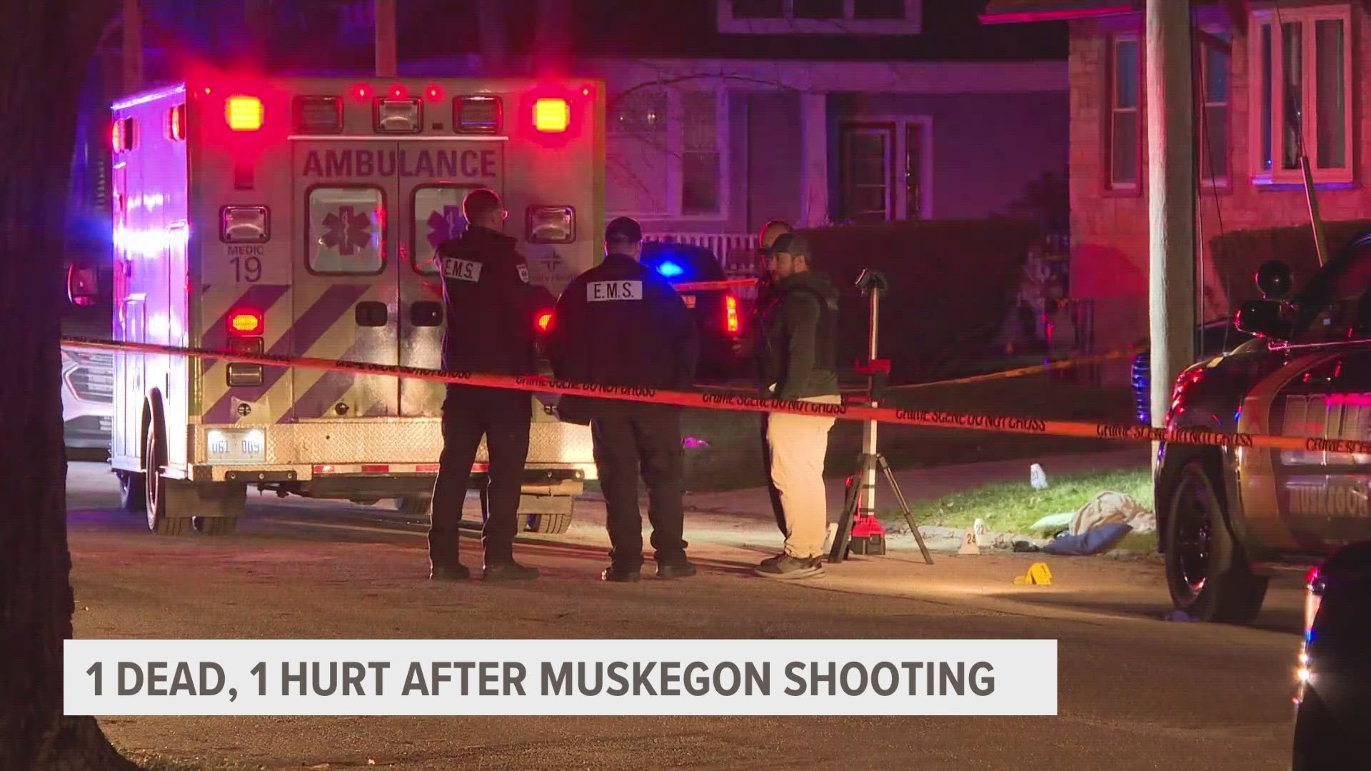 Authorities said a 28-year-old Muskegon man was shot and killed in the 100 block of West Larch Ave. early Monday evening. Another man took himself to the hospital.