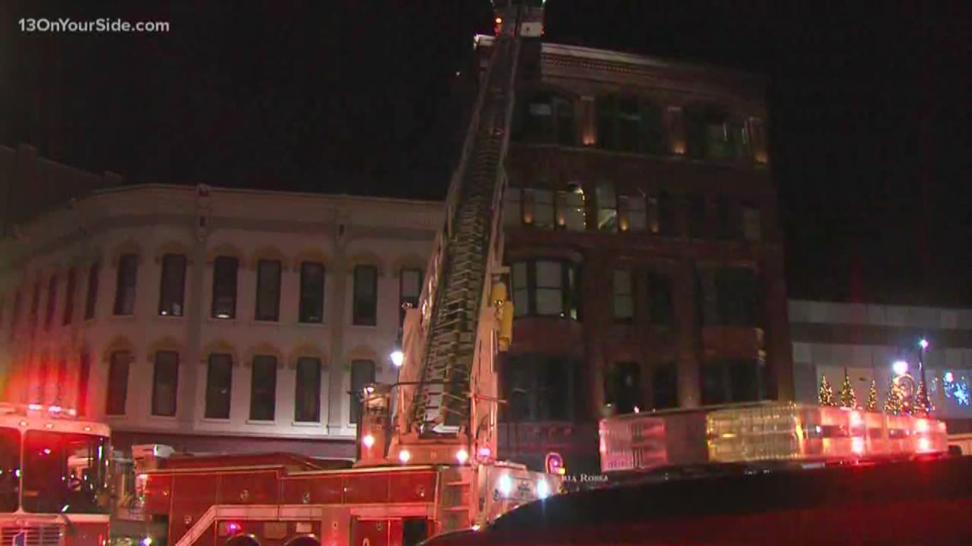 No injuries were reported, but a few streets were shut down because of the fire.