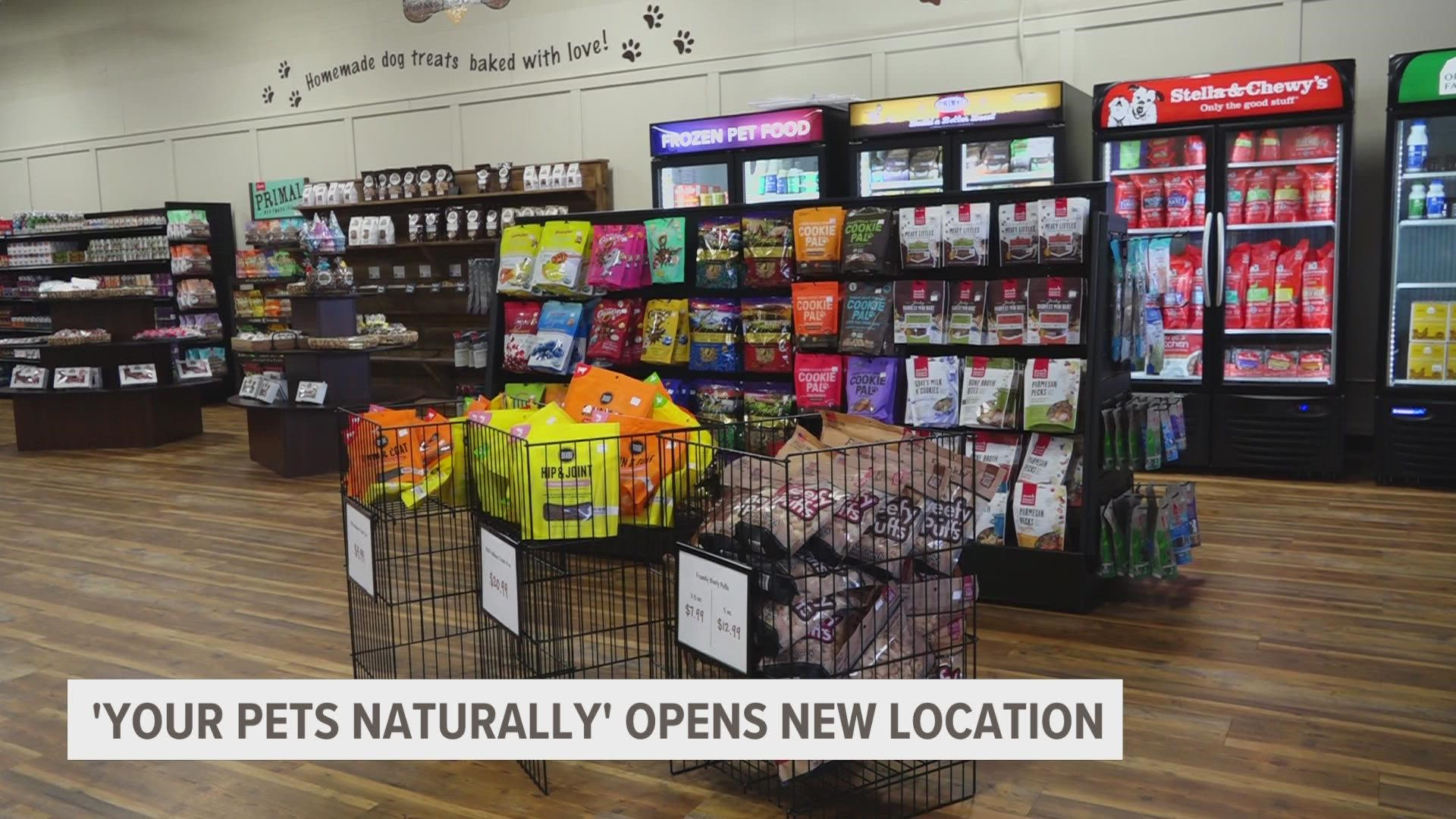 The business is described as a holistic pet supply store with a full line of health aids, high-quality food and wellness products.
