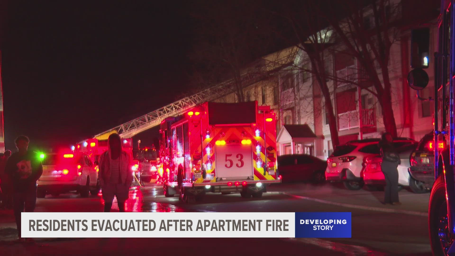 Multiple fire departments responded to the scene to help evacuate residents and put out the blaze.