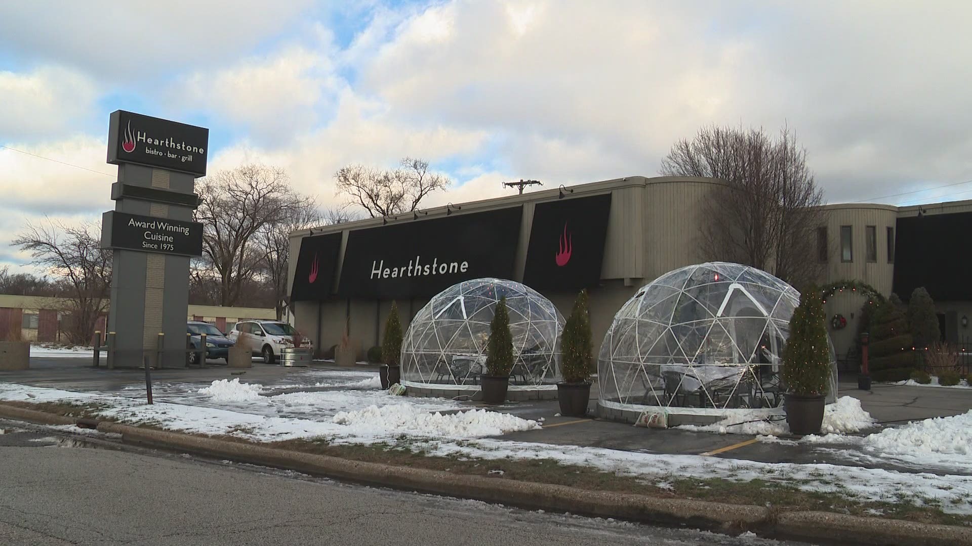 Hearthstone Bistro in Muskegon auctioned-off a few of their outdoor igloos for New Year's Eve, with a portion of the proceeds going to charity.