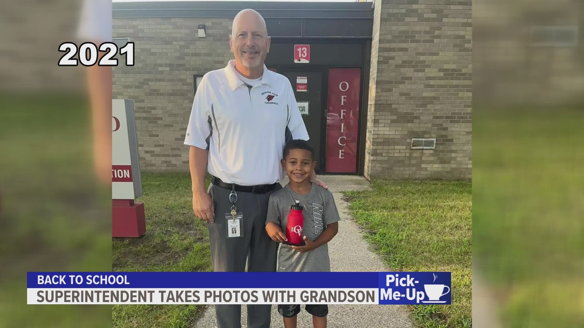 One superintendent in Muskegon County has started a tradition of taking a first day picture with his 8-year-old grandson, Quintyn.
